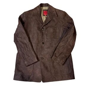 Cole Haan Brown Leather  Suede Coat
